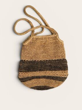 J. Crew Woven Raffia Striped Bag